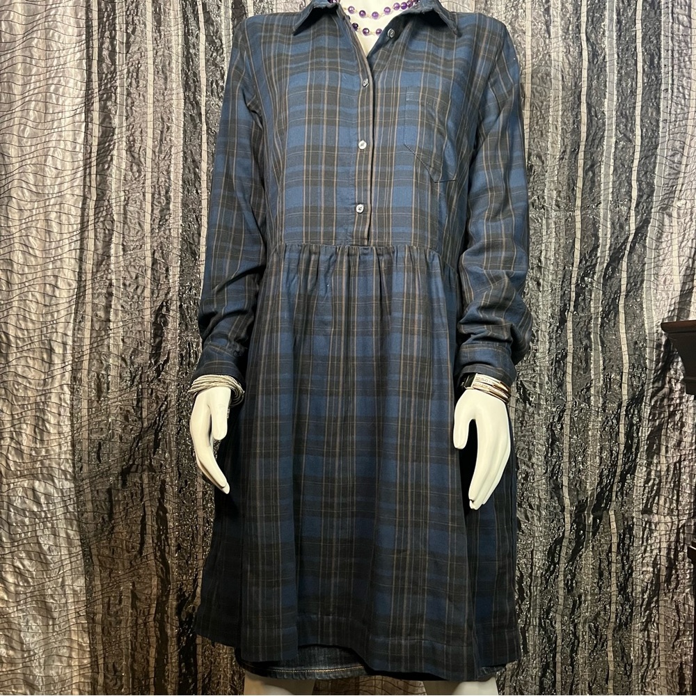 GAP plaid button down shirt dress